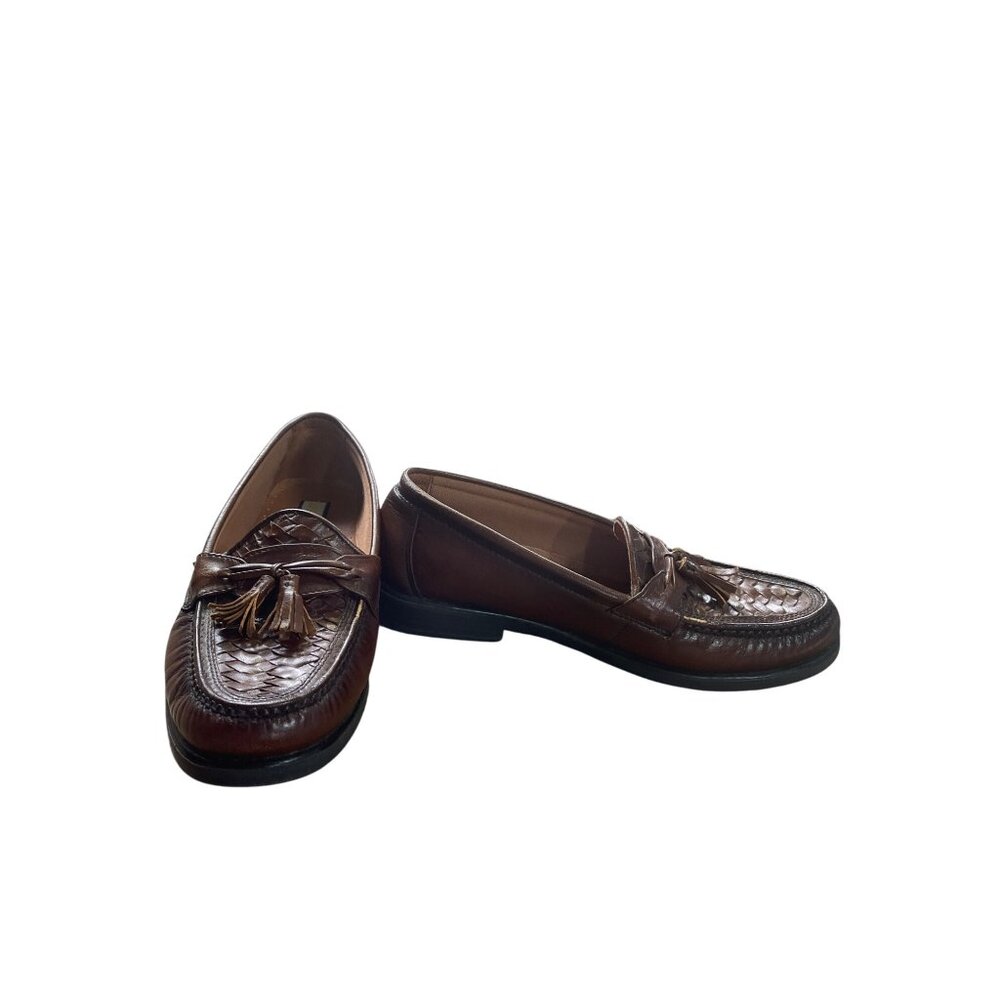 French Shriner Mens Brown Leather Tassel Loafers Size 8.5M SKU 8614